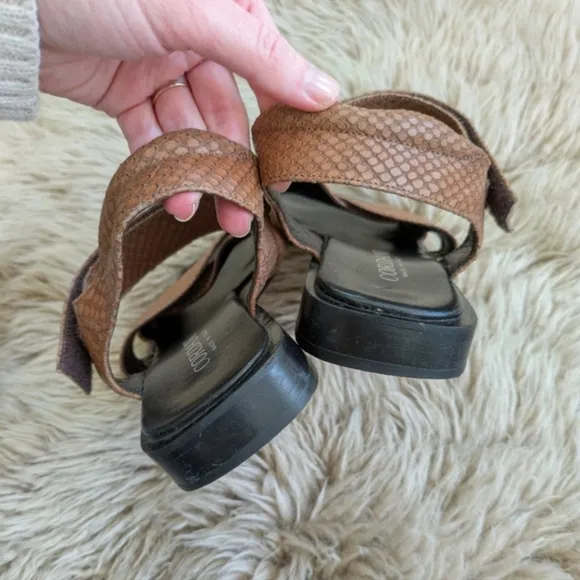 Cordani Snakeskin Brown Leather Sandals | 37