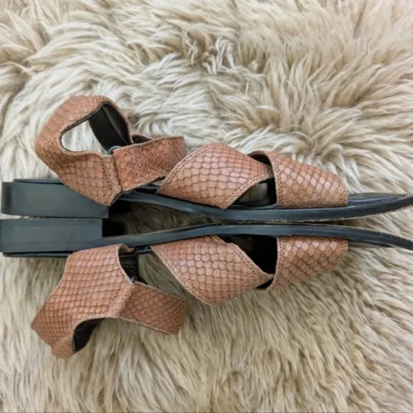 Cordani Snakeskin Brown Leather Sandals | 37