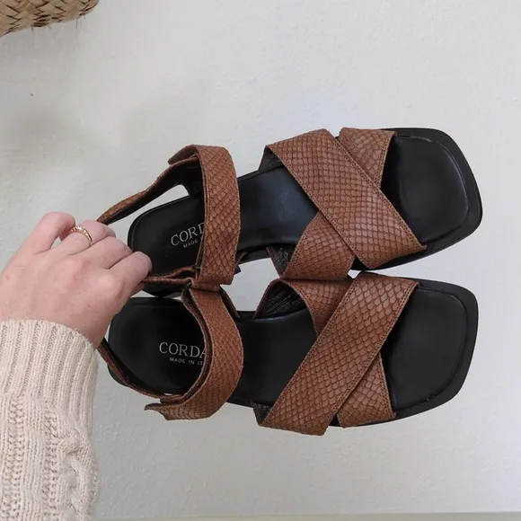 Cordani Snakeskin Brown Leather Sandals | 37