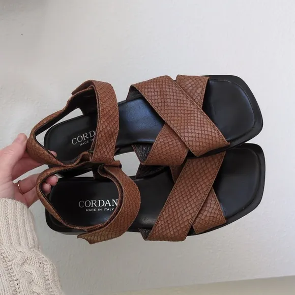 Cordani Snakeskin Brown Leather Sandals | 37