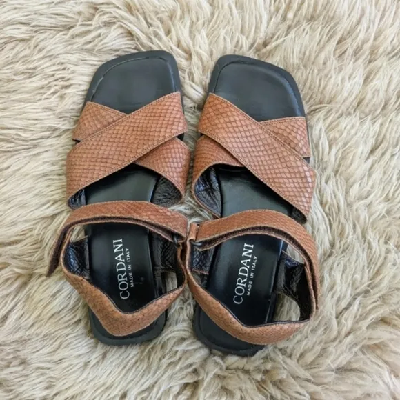 Cordani Snakeskin Brown Leather Sandals | 37