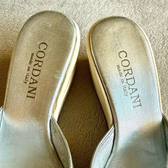 Cordani Silver Leather Twist Knot Platform Sandals