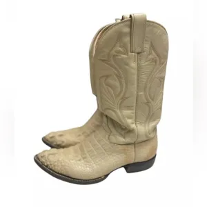 Cowboy Boots Alligator Crocodile Size 8 1/2 D Mexican Animal Leather Western Men