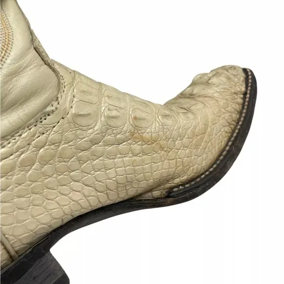 Cowboy Boots Alligator Crocodile Size 8 1/2 D Mexican Animal Leather Western Men