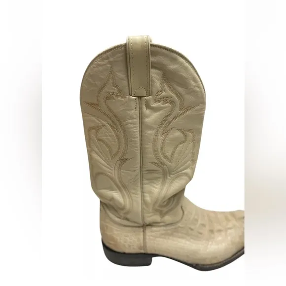 Cowboy Boots Alligator Crocodile Size 8 1/2 D Mexican Animal Leather Western Men