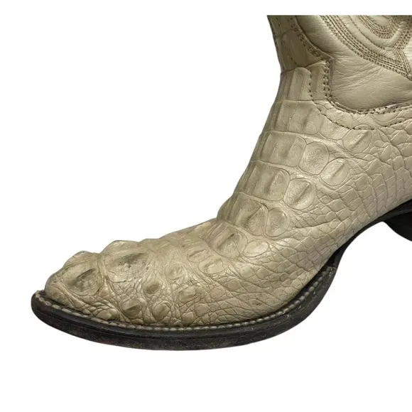 Cowboy Boots Alligator Crocodile Size 8 1/2 D Mexican Animal Leather Western Men