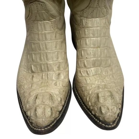 Cowboy Boots Alligator Crocodile Size 8 1/2 D Mexican Animal Leather Western Men