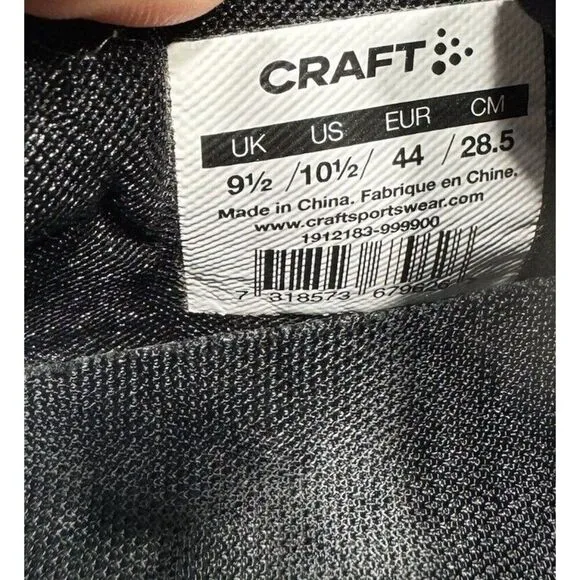 Craft Pro Endur Distance Men’s Sz 10.5 Black White Running Shoes 1912183-999900