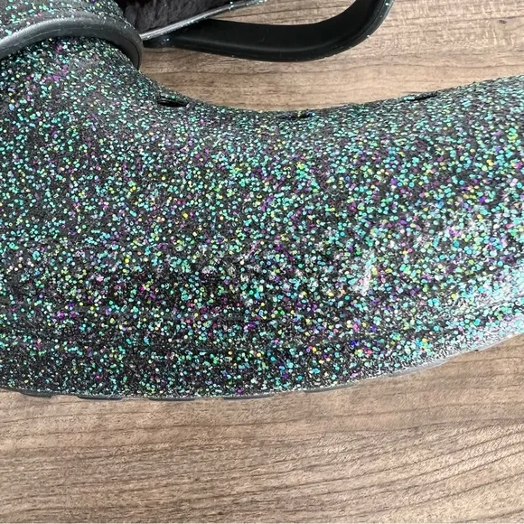 Crocs Classic Lined Green Black Glitter Clogs Men’s Size 12