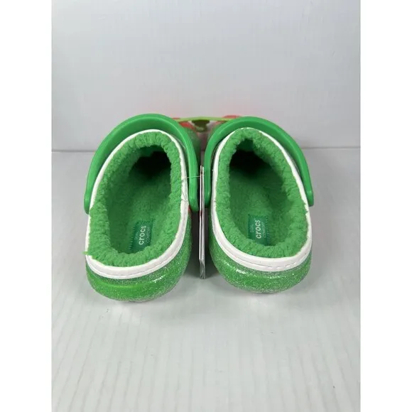 Crocs Classic Lined Holiday Christmas Elf Fur Lined Clogs Shoes Size M5/W7