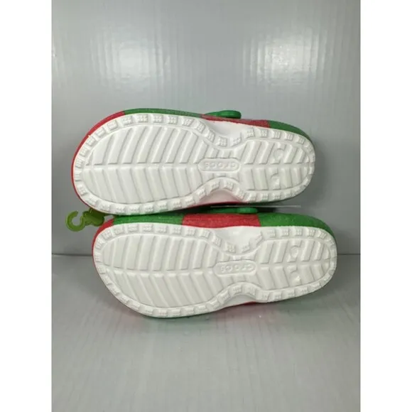 Crocs Classic Lined Holiday Christmas Elf Fur Lined Clogs Shoes Size M5/W7