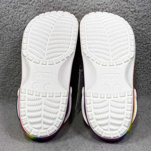 Crocs Classic Rainbow Dye Mens Size 10 Slip On Clogs Shoes Multicolor 208106-93R