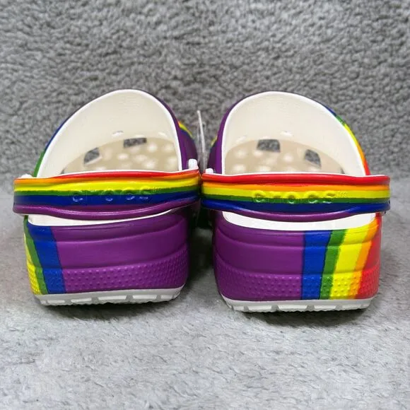 Crocs Classic Rainbow Dye Mens Size 10 Slip On Clogs Shoes Multicolor 208106-93R