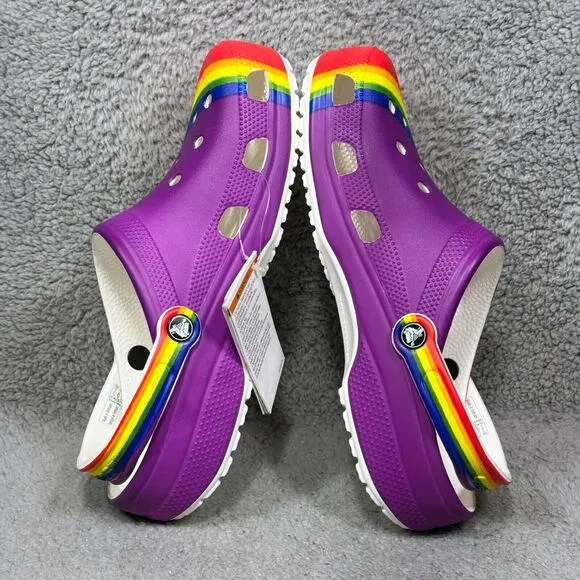 Crocs Classic Rainbow Dye Mens Size 10 Slip On Clogs Shoes Multicolor 208106-93R