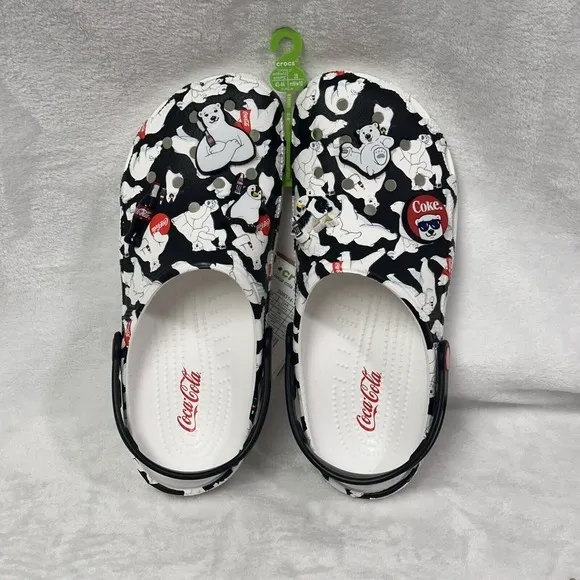 Crocs Coca-Cola Classic Clog Polar Bear Jibbitz (209314-100) Mens Size 10 NWOB