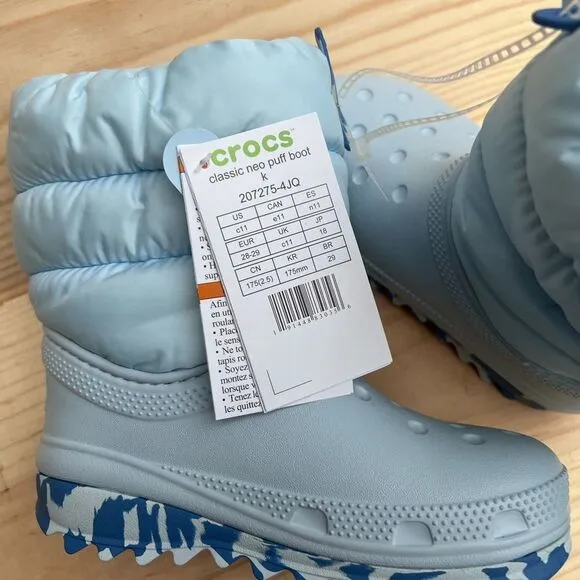 Crocs Kids' Kids' Classic Neo Puff Boot size 11