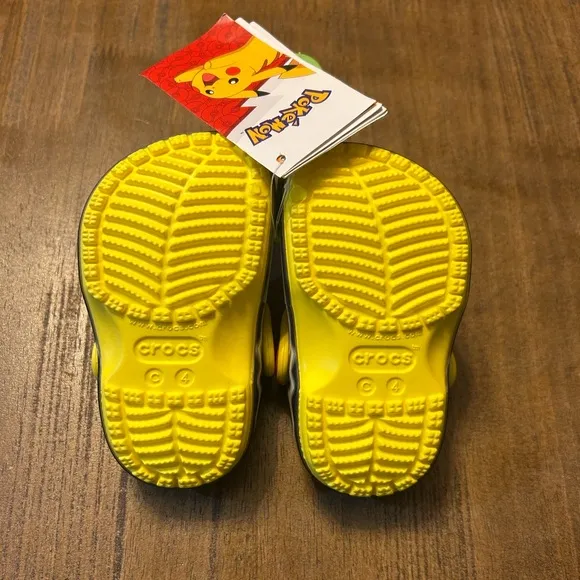 CROCS Pokemon Pikachu Classic Toddler Kid’s Clog Shoes C4 NWT