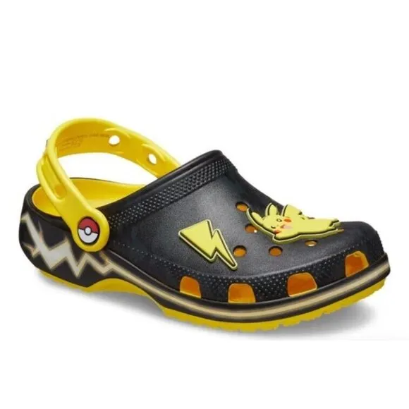 Crocs Pokémon Pikachu Classic Clog Kids Shoes Toddler Size Glow in the Dark New