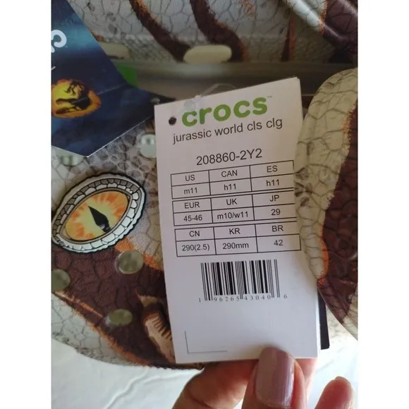 Crocs Shoes Mans 11 Bone brown Jurassic World Classic Clog LIMITED EDITION