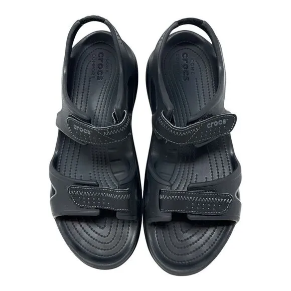 Crocs Swiftwater Men Sz 13 Comfort Walking Hiking Water River Sandal Strap Black