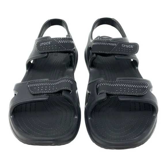 Crocs Swiftwater Men Sz 13 Comfort Walking Hiking Water River Sandal Strap Black