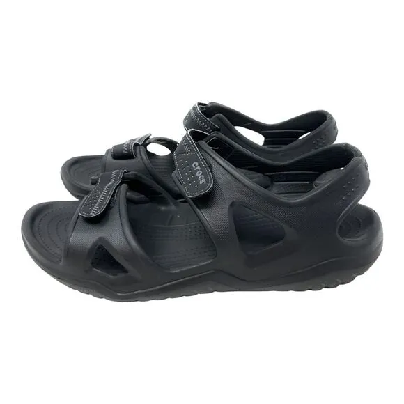 Crocs Swiftwater Men Sz 13 Comfort Walking Hiking Water River Sandal Strap Black