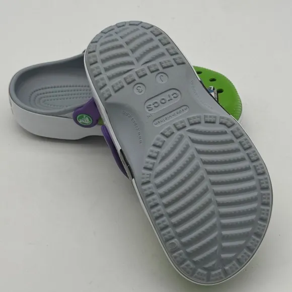 Crocs Toy Story Buzz Lightyear Clogs Kids Shoes Sandals Green Purple Size 3