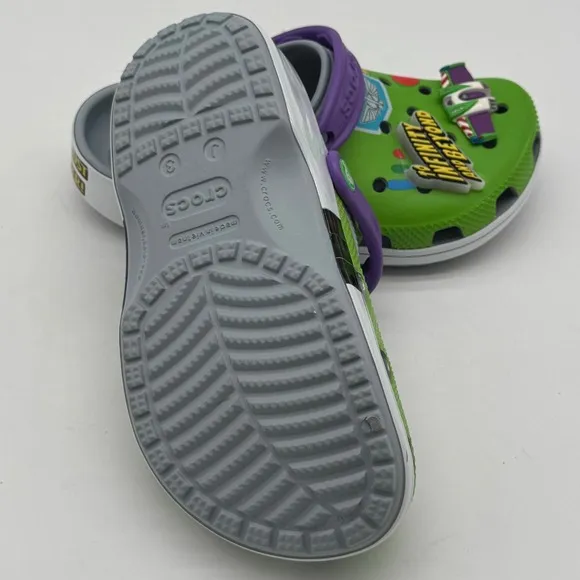 Crocs Toy Story Buzz Lightyear Clogs Kids Shoes Sandals Green Purple Size 3