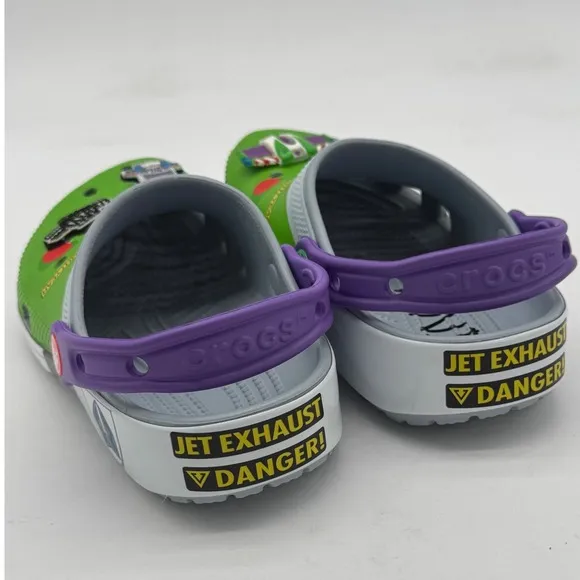Crocs Toy Story Buzz Lightyear Clogs Kids Shoes Sandals Green Purple Size 3