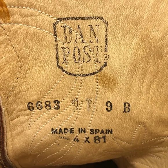 Dan Post 6683 Cherry Leather Western Boots 9 B