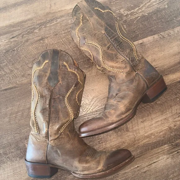 Dan Post Albany Men VTG Brown Leather Western Cowboy Boots DP26682 Sz 9.5 D