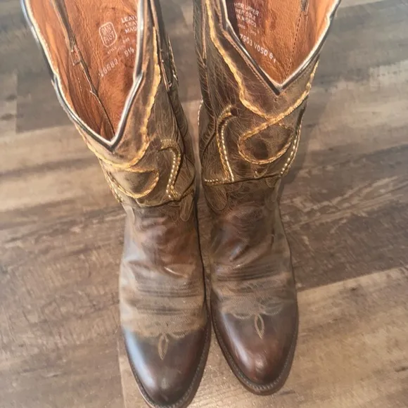 Dan Post Albany Men VTG Brown Leather Western Cowboy Boots DP26682 Sz 9.5 D