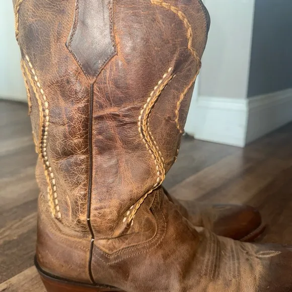 Dan Post Albany Men VTG Brown Leather Western Cowboy Boots DP26682 Sz 9.5 D