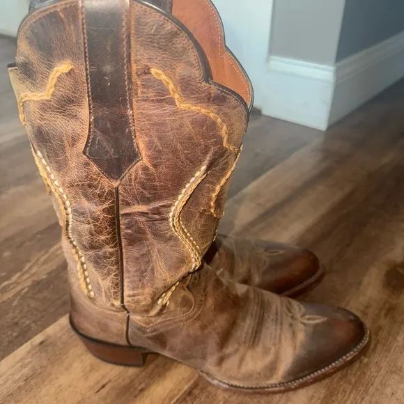 Dan Post Albany Men VTG Brown Leather Western Cowboy Boots DP26682 Sz 9.5 D