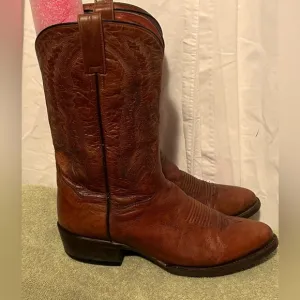 Dan Post Vintage Mens Sz 11.5 Leather Cognac Cowboy Boots VGUC