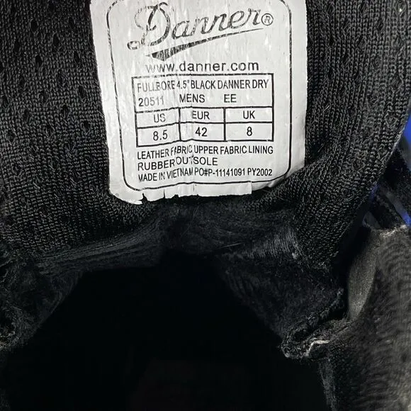 Danner Fullbore 4.5&quot; Men Black Danner Dry Tactical Boots 20511 Size 8.5