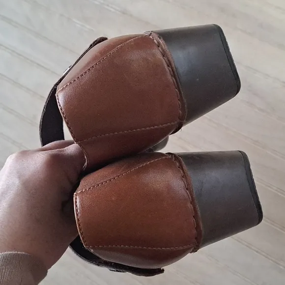 Dansko Cordovan Burnished Full Grain  Leather Mary Jane Clogs Comfort Sz 41
