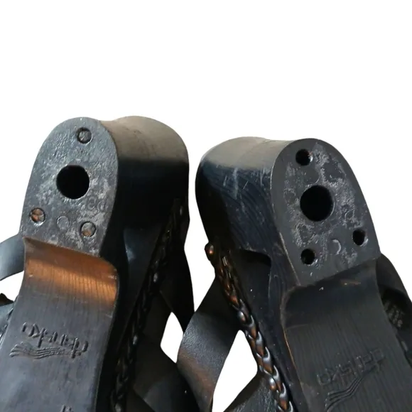 Dansko Torie Woven Leather Open Toed Clogs Cut Out Heel Sandals size  9