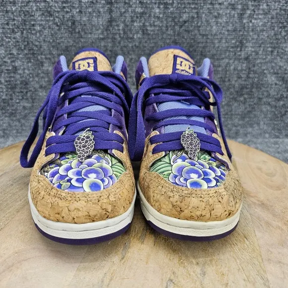 DC Miami Ink 2009 Women's Size 6 Grape Purple Cork Mid Top Skateboard Shoes