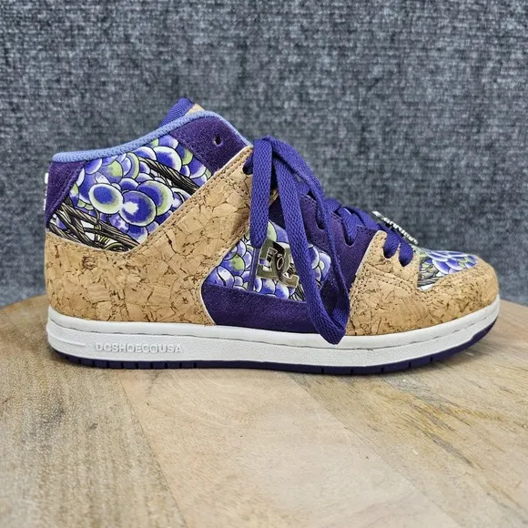 DC Miami Ink 2009 Women's Size 6 Grape Purple Cork Mid Top Skateboard Shoes