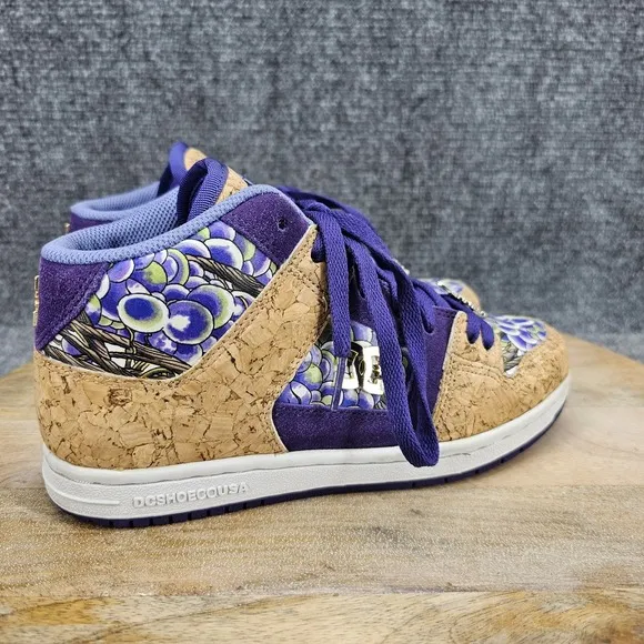 DC Miami Ink 2009 Women's Size 6 Grape Purple Cork Mid Top Skateboard Shoes