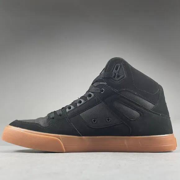 DC Pure High-Top Men’s Size 13 Black Gum Skateboard Sneakers Casual Shoe Lace Up