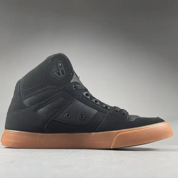 DC Pure High-Top Men’s Size 13 Black Gum Skateboard Sneakers Casual Shoe Lace Up