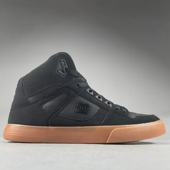 DC Pure High-Top Men’s Size 13 Black Gum Skateboard Sneakers Casual Shoe Lace Up