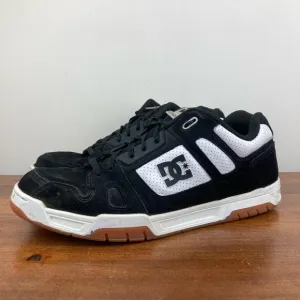 DC Shoe Co USA Stag Shoes Black White Suede Skateboard 320188 MEN’s Size 14.