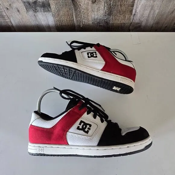 DC Shoes Black Red White Skateboard Sneaker Vintage Y2K Manteca 3 Sz 7.5