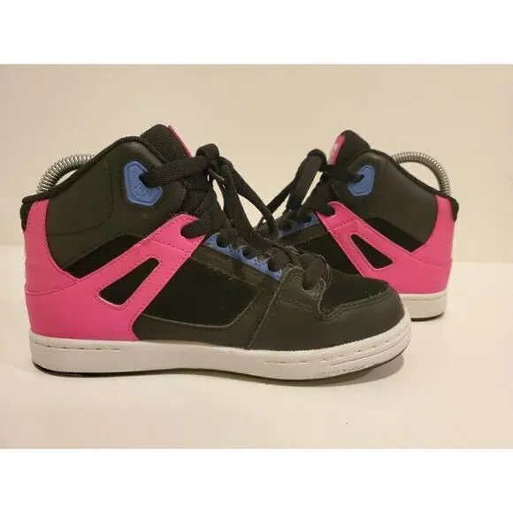 DC Shoes Youth Size 5 Pink Black Skateboard Shoes GREAT CONDITION