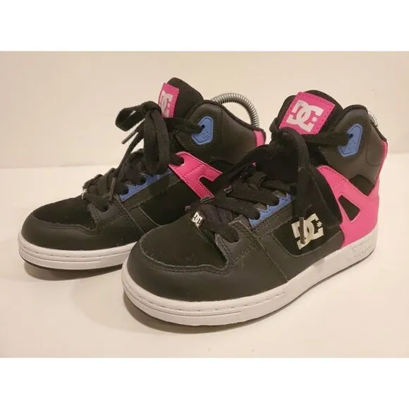 DC Shoes Youth Size 5 Pink Black Skateboard Shoes GREAT CONDITION