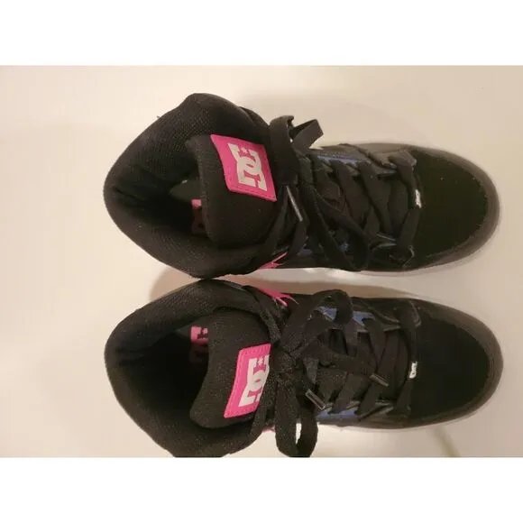 DC Shoes Youth Size 5 Pink Black Skateboard Shoes GREAT CONDITION