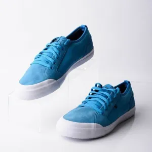 DC Youths Evan Boys Aqua Blue Leather Skateboard Shoes Sneakers Sz 7 Eu 39 Low